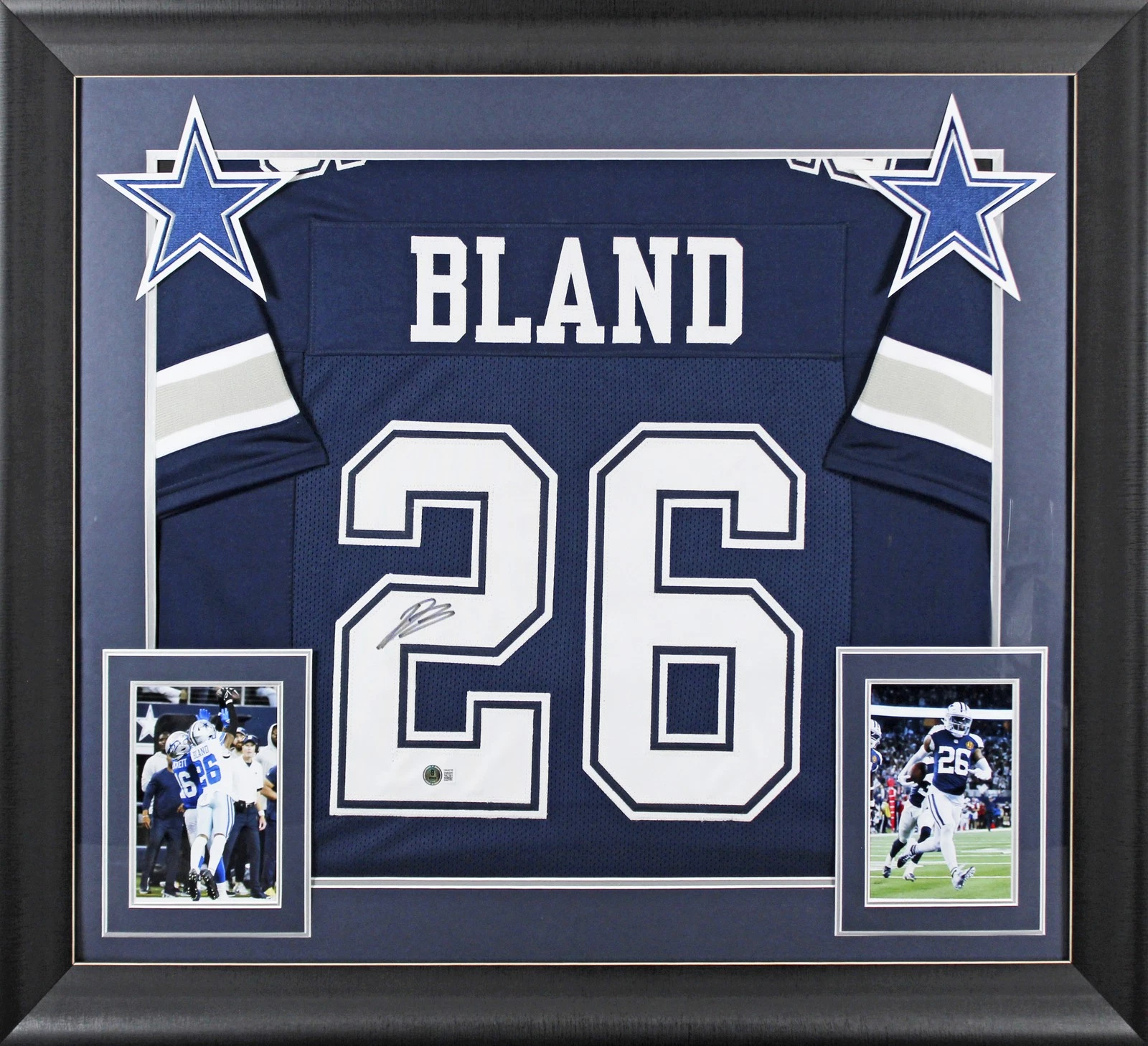 Daron Bland Authentic Signed Navy Pro Style Framed Jersey BAS Witnessed