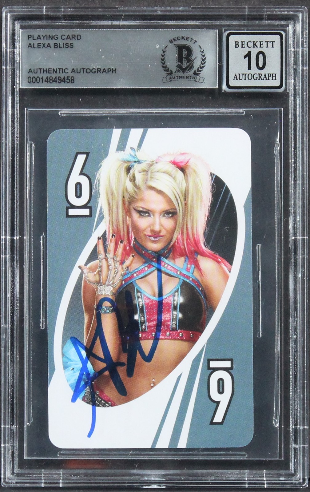 ALEXA BLISS AUTHENTIC SIGNED PLAYING CARD CARD AUTO GRADED GEM 10! BAS SLABBED COLLECTIBLE MEMORABILIA