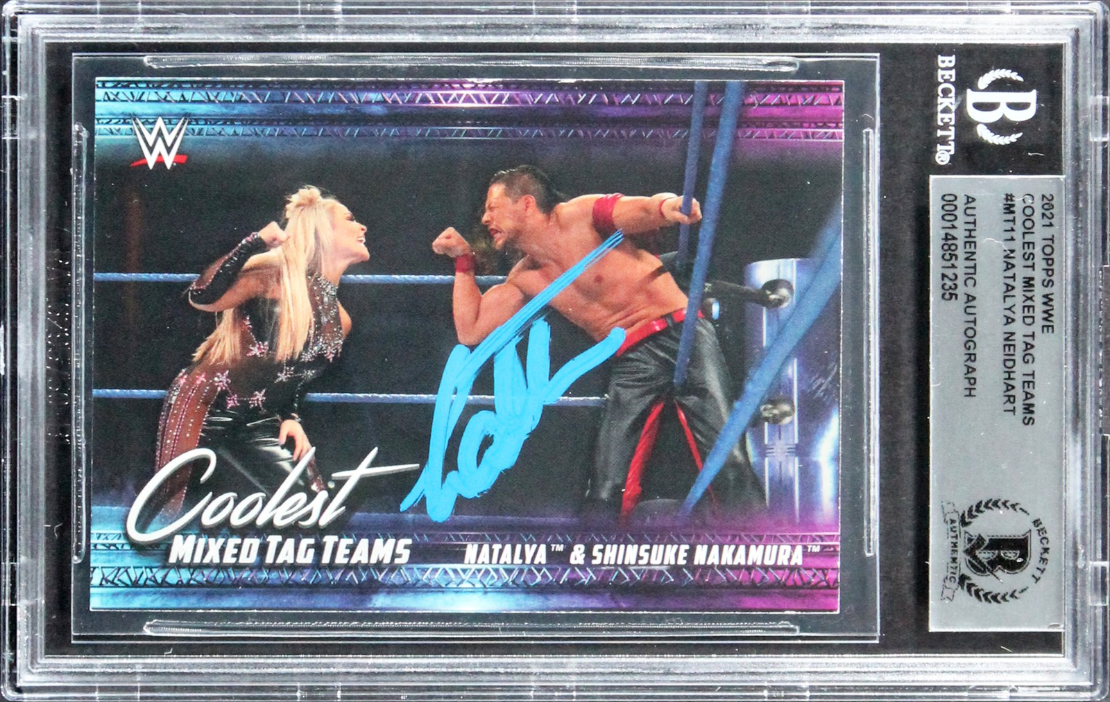 Natalya Neidhart Signed 2021 Topps WWE Coolest Mixed TT #MT11 Card BAS Slabbed