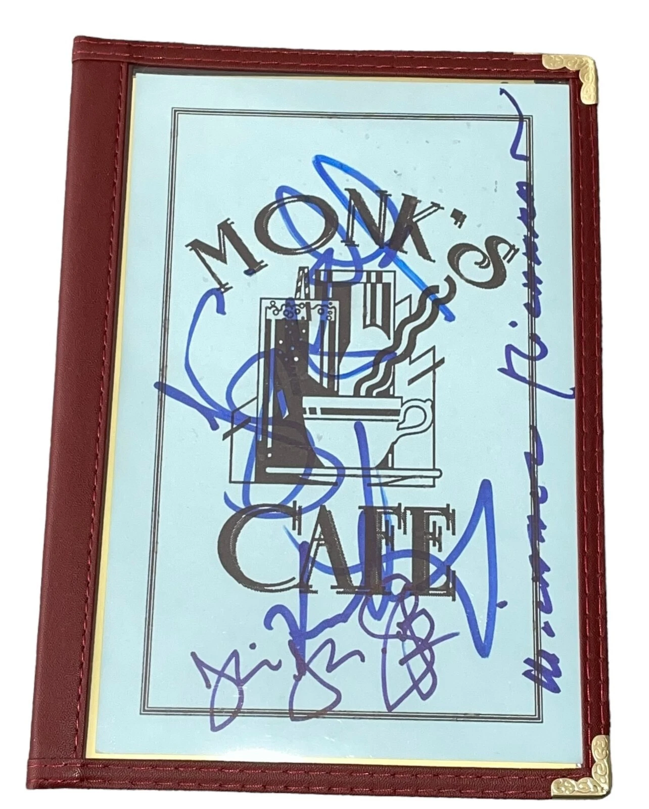 Seinfeld Cast 4+ Signed Autograph Monk's Menu Prop Jerry Seinfeld Beckett BAS NY