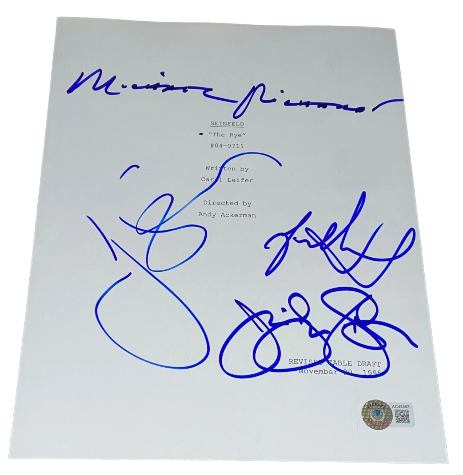 Seinfeld Cast 4+ Signed Autograph 