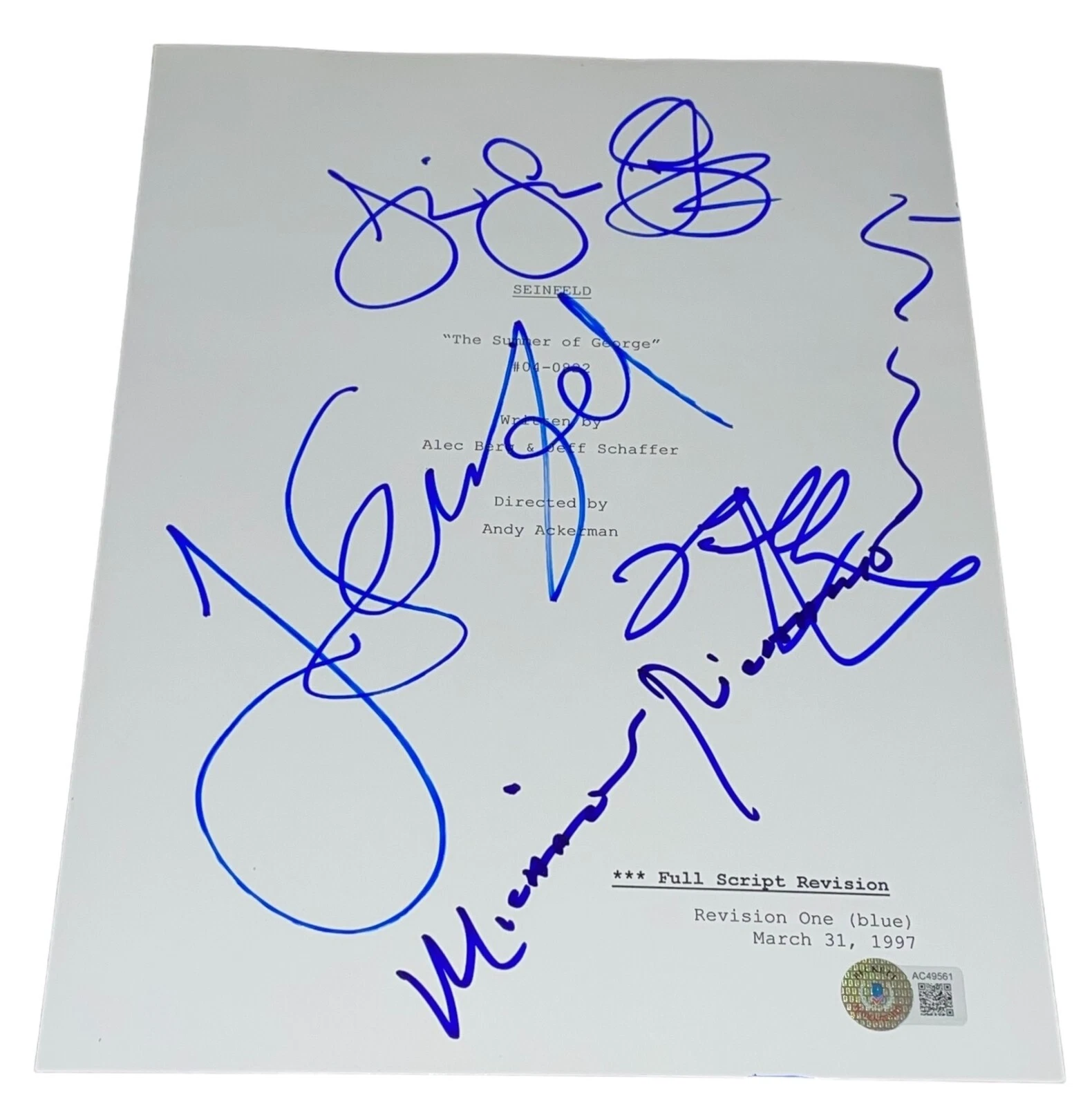 Seinfeld Cast 4+ Signed Autograph 