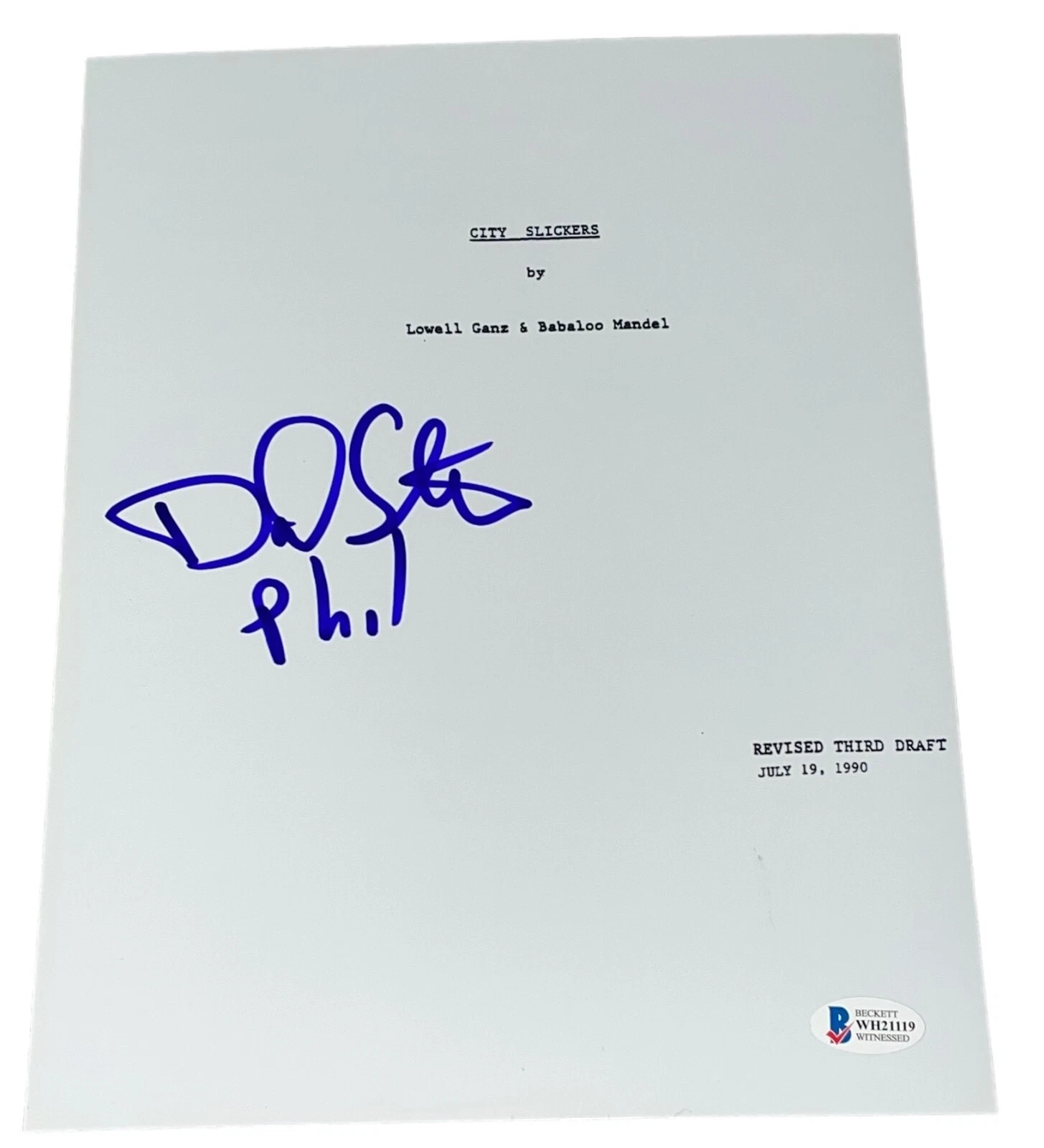 Daniel Stern Signed Autograph City Slickers Full Movie Script Screenplay BAS