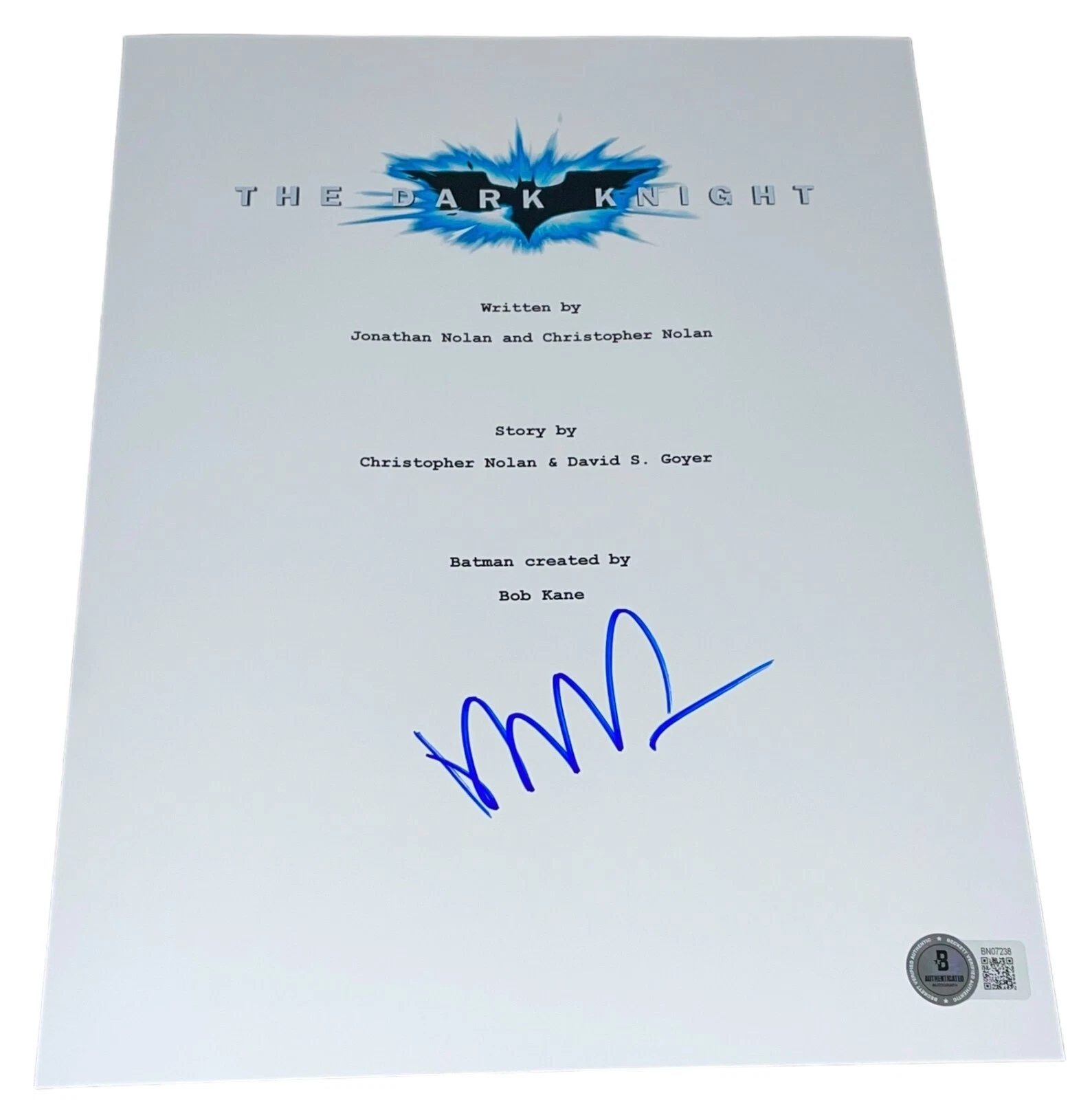 Hans Zimmer Signed Autograph The Dark Knight Movie Script Screenplay Beckett BAS
