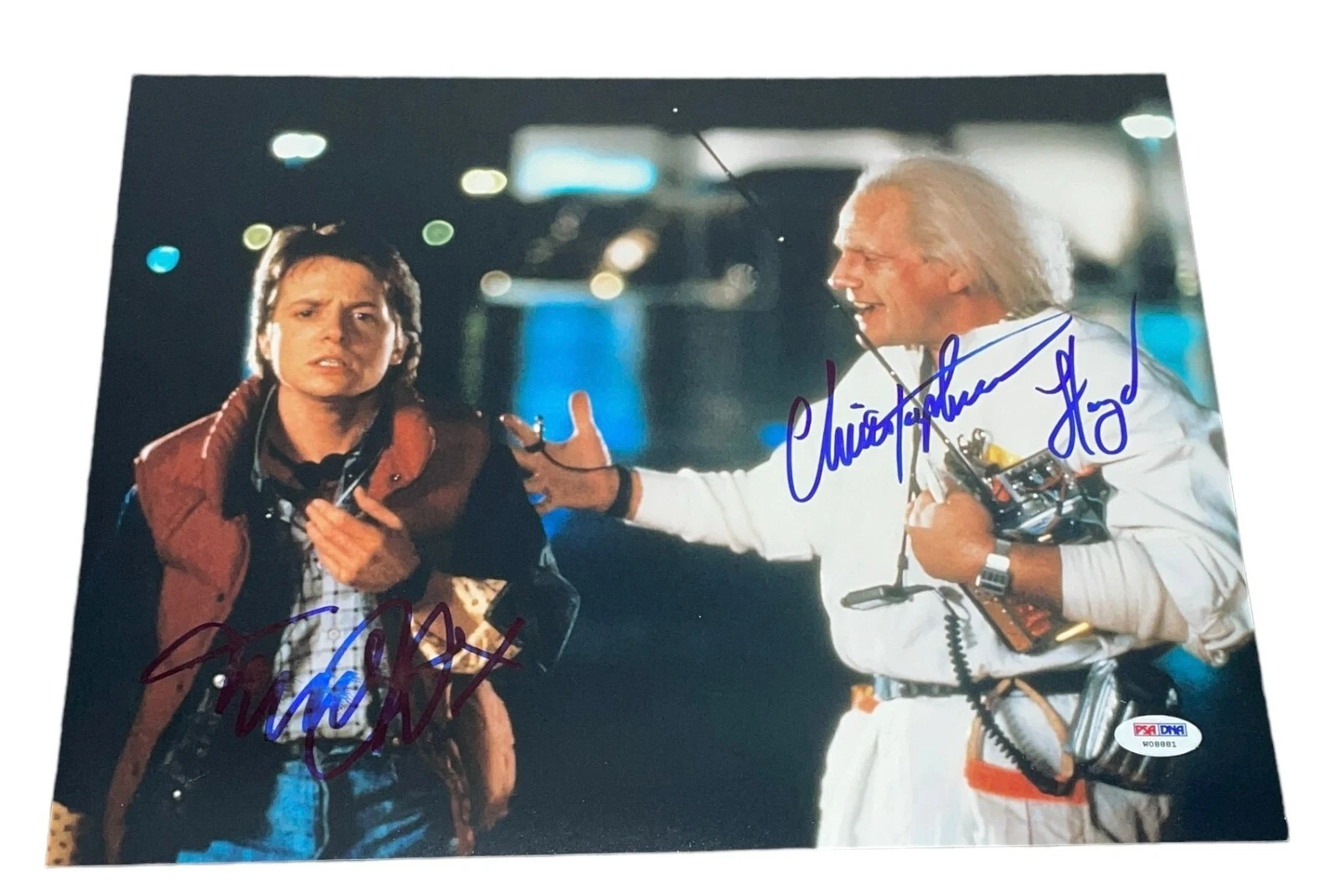 Michael J Fox Christopher Lloyd Signed Autograph 11x14 Back To The Future PSA X1