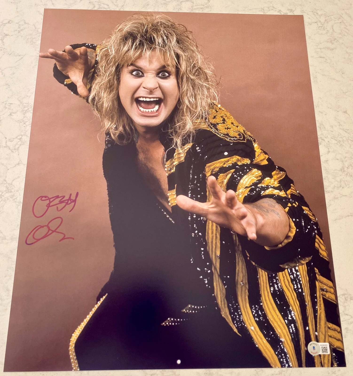 Ozzy Osbourne Signed Autograph 16x20 Photo Authentic Black Sabbath Beckett BAS C