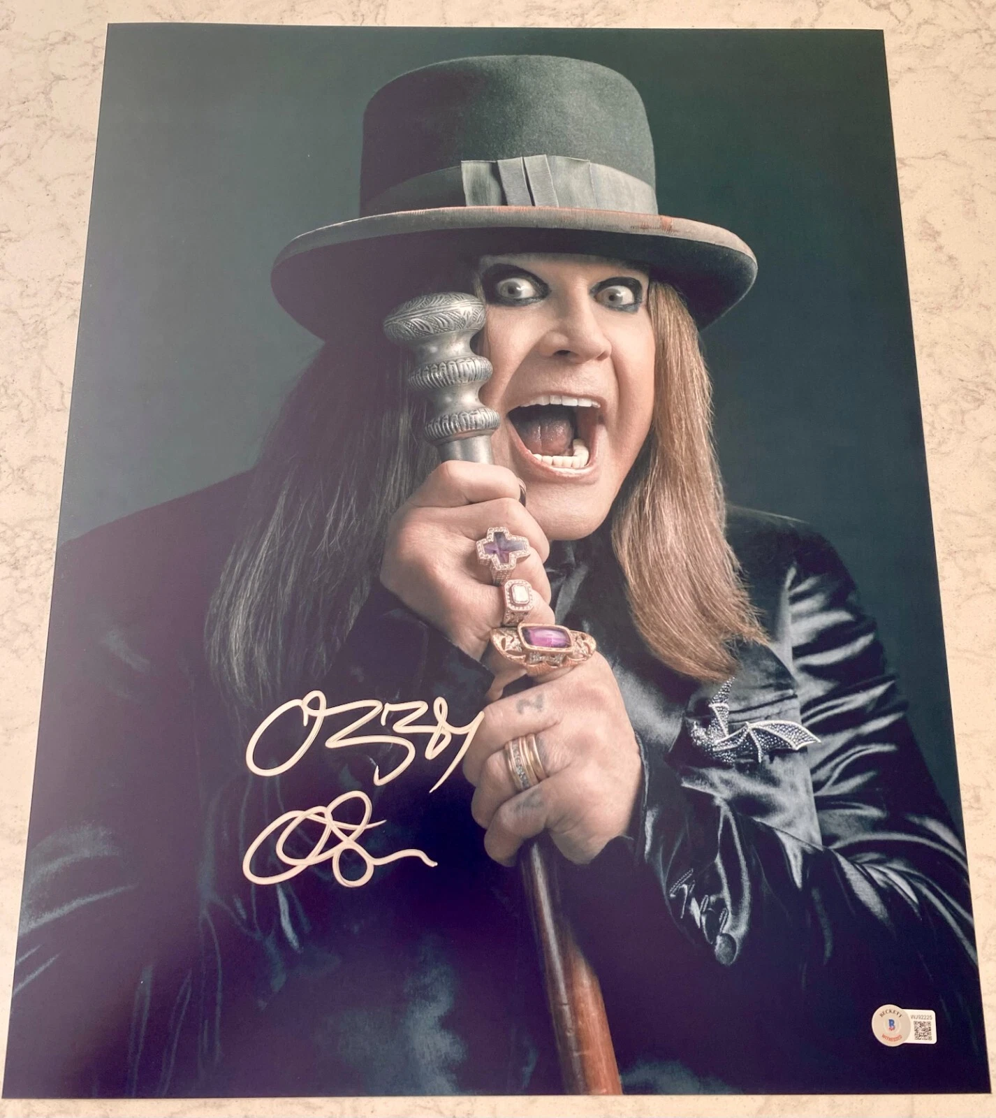 Ozzy Osbourne Signed Autograph 16x20 Photo Authentic Black Sabbath Beckett BAS D