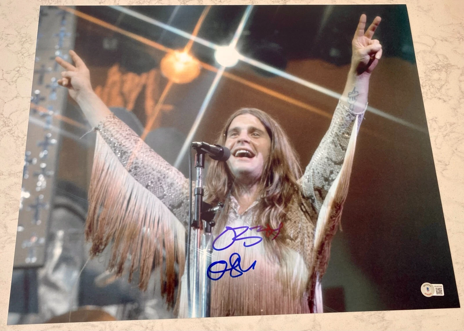 Ozzy Osbourne Signed Autograph 16x20 Photo Authentic Black Sabbath Beckett BAS G