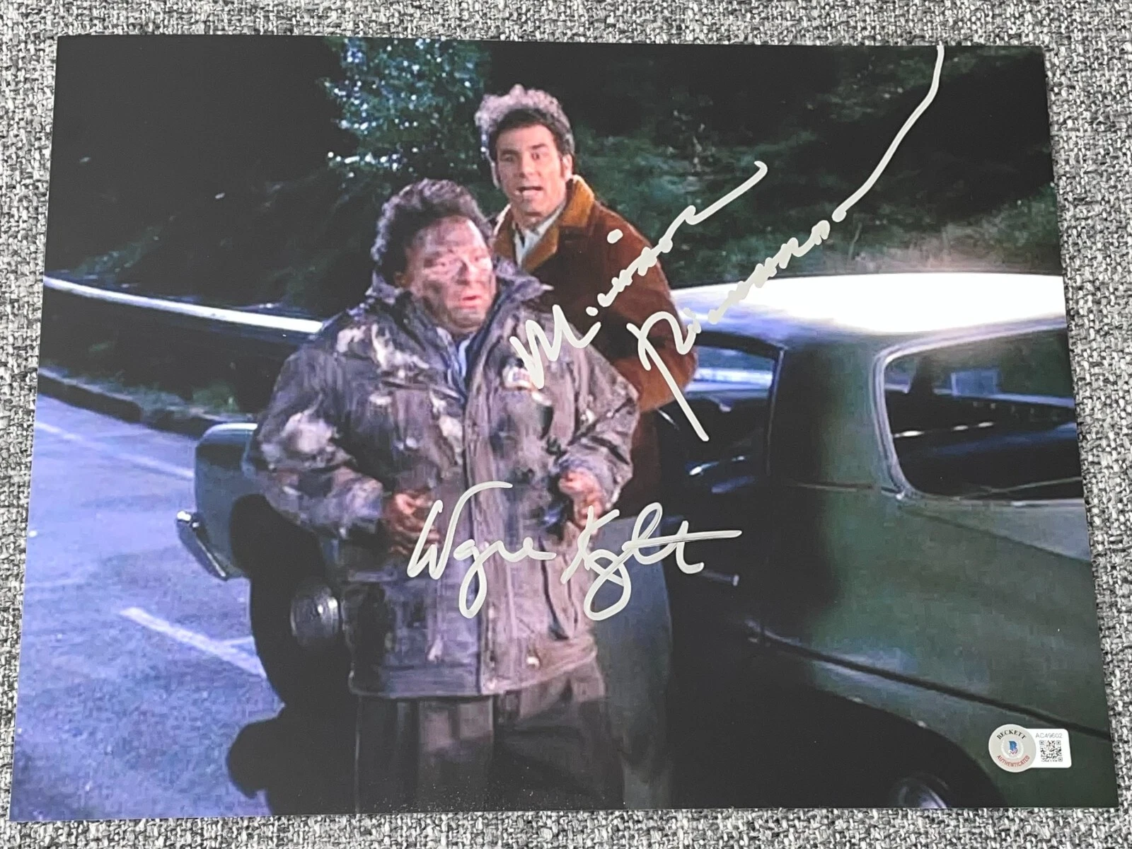 Michael Richards Wayne Knight Signed Autograph 11x14 