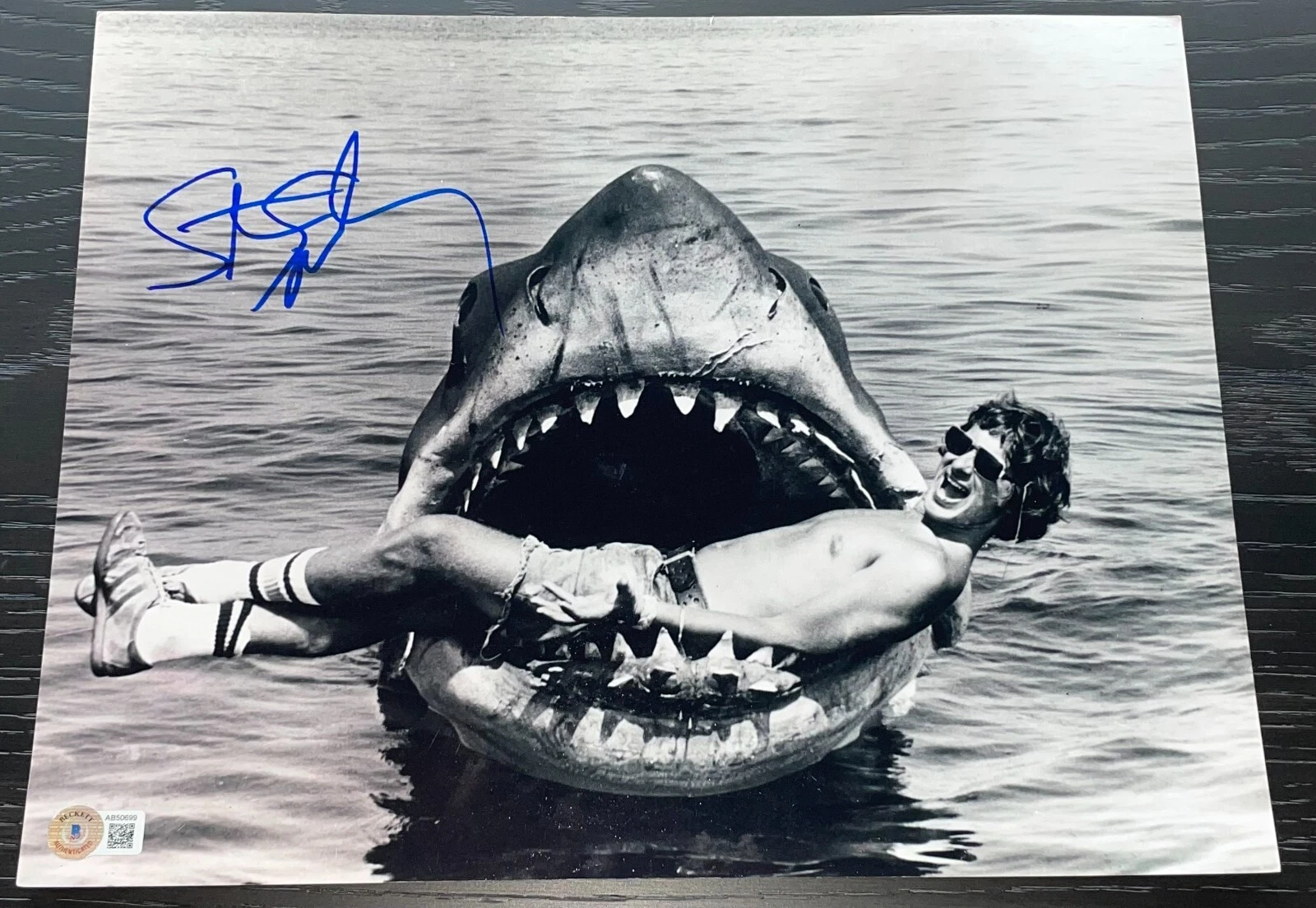 Steven Spielberg Signed Autograph 11x14 Photo Authentic Jaws Poster Beckett BAS