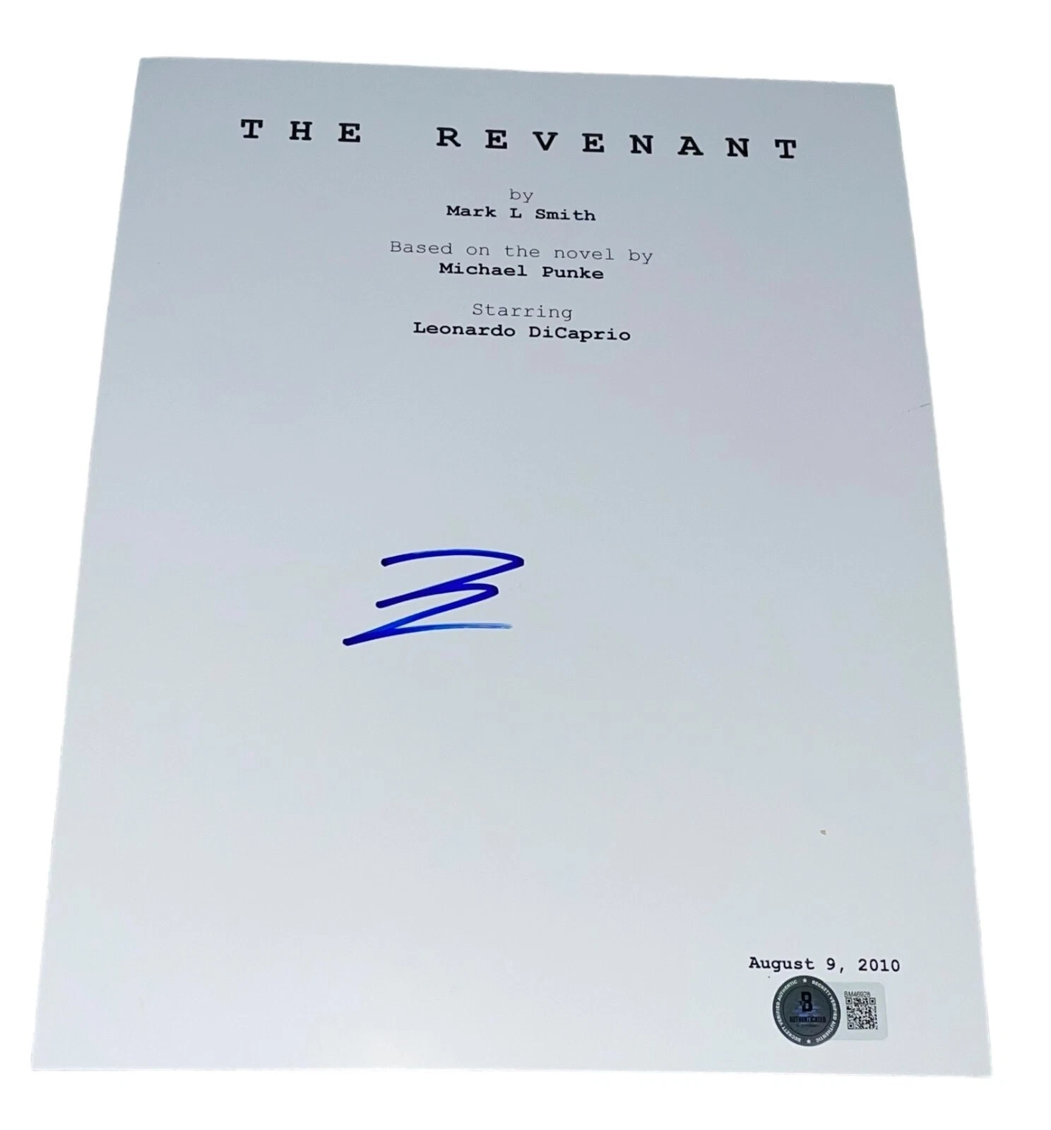 Leonardo DiCaprio Signed Autograph The Revenant Full Script Screenplay Beckett