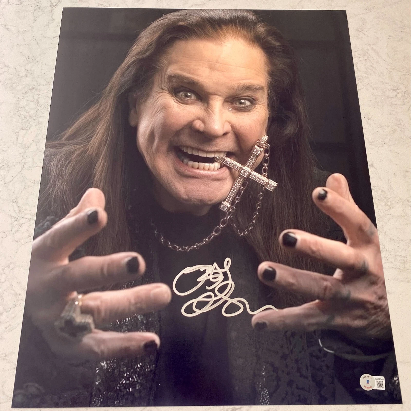 Ozzy Osbourne Signed Autograph 16x20 Photo Authentic Black Sabbath Beckett BAS J