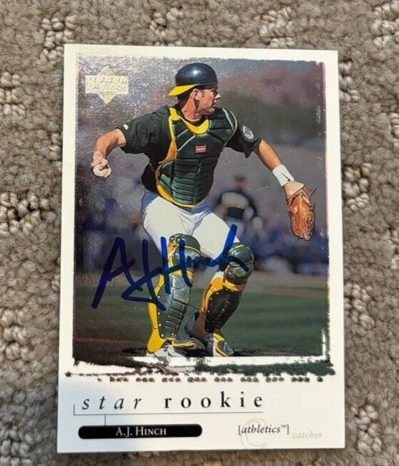 1998 Upper Deck #590 A.J. Hinch Oakland Athletics Signed Autographed Card