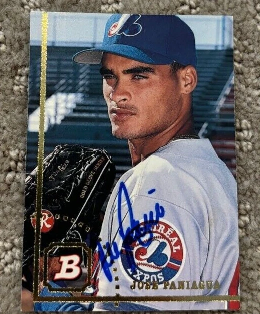 1994 BOWMAN JOSE PANIAGUA SIGNED AUTOGRAPHED CARD #32 MONTREAL EXPOS