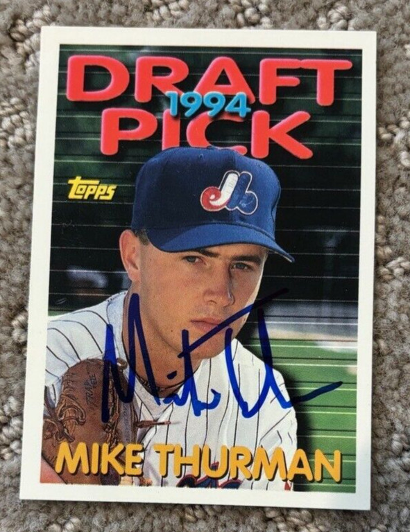 1994 Topps Traded Montreal Expos Card #74T Mike Thurman signed autographed card