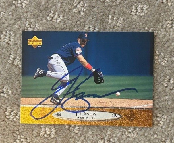 1996 Upper Deck #26 JT Snow signed autographed card California Angels