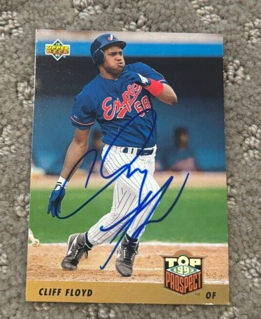 1993 Upper Deck #431 Cliff Floyd signed autographed card Montreal Expos