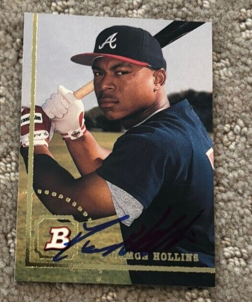 1994 Bowman Atlanta Braves Baseball #161 Damon Hollins signed autographed card