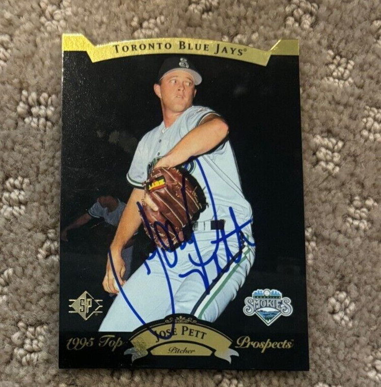 1995 SP Top Prospects #165 Jose Pett signed autographed card Toronto Blue Jays