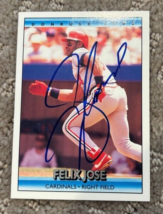 1992 Donruss Felix Jose signed autographed card St. Louis Cardinals #233