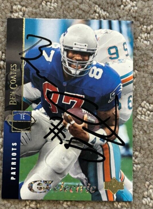 1994 Upper Deck Electric Silver Patriots Card #318 Ben Coates signed autographed