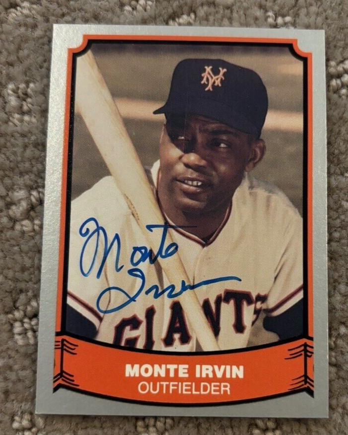 1988 PACIFIC BASEBALL LEGENDS – #79 MONTE IRVIN SIGNED AUTOGRAPHED CARD GIANTS COLLECTIBLE MEMORABILIA