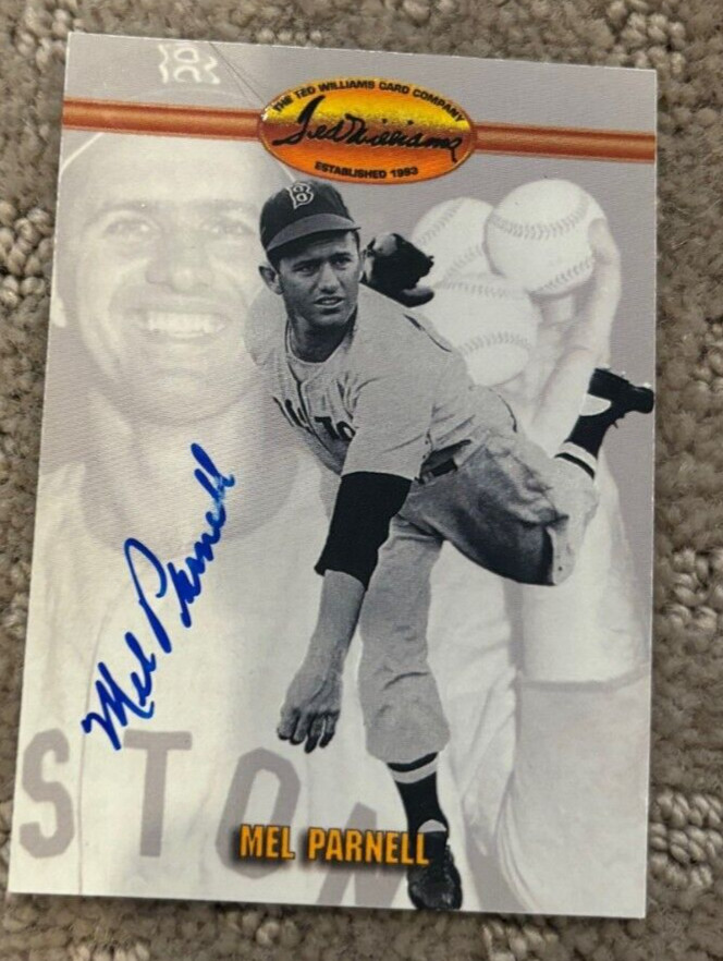 1993 Ted Williams SIGNED # 4 Mel Parnell Boston Red Sox autographed card