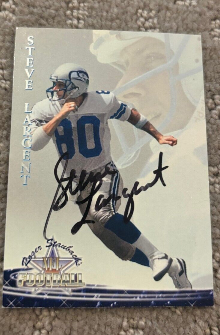 STEVE LARGENT signed autographed card 1994 Ted Williams Staubach's #56. SEAHAWKS
