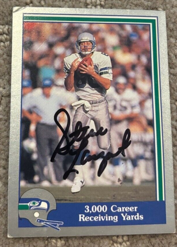 1989 Pacific Football ~ Steve Largent signed autographed card #18 Seahawks