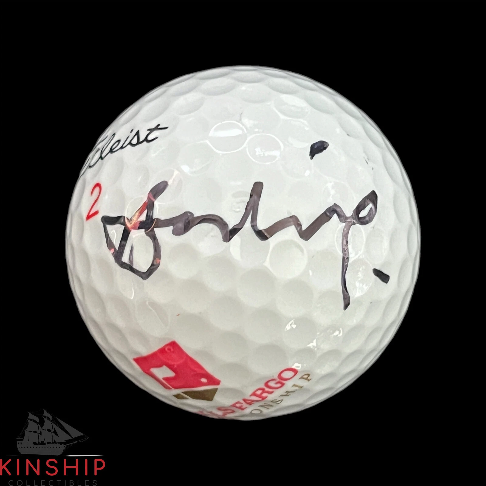 Sahith Theegala signed Wells Fargo Quail Logo Golf Ball JSA Masters Auto A3281
