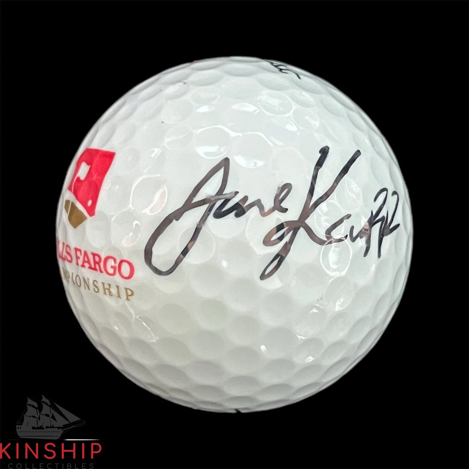 Jake Knapp signed Wells Fargo Quail Logo Golf Ball JSA Masters Auto A3278