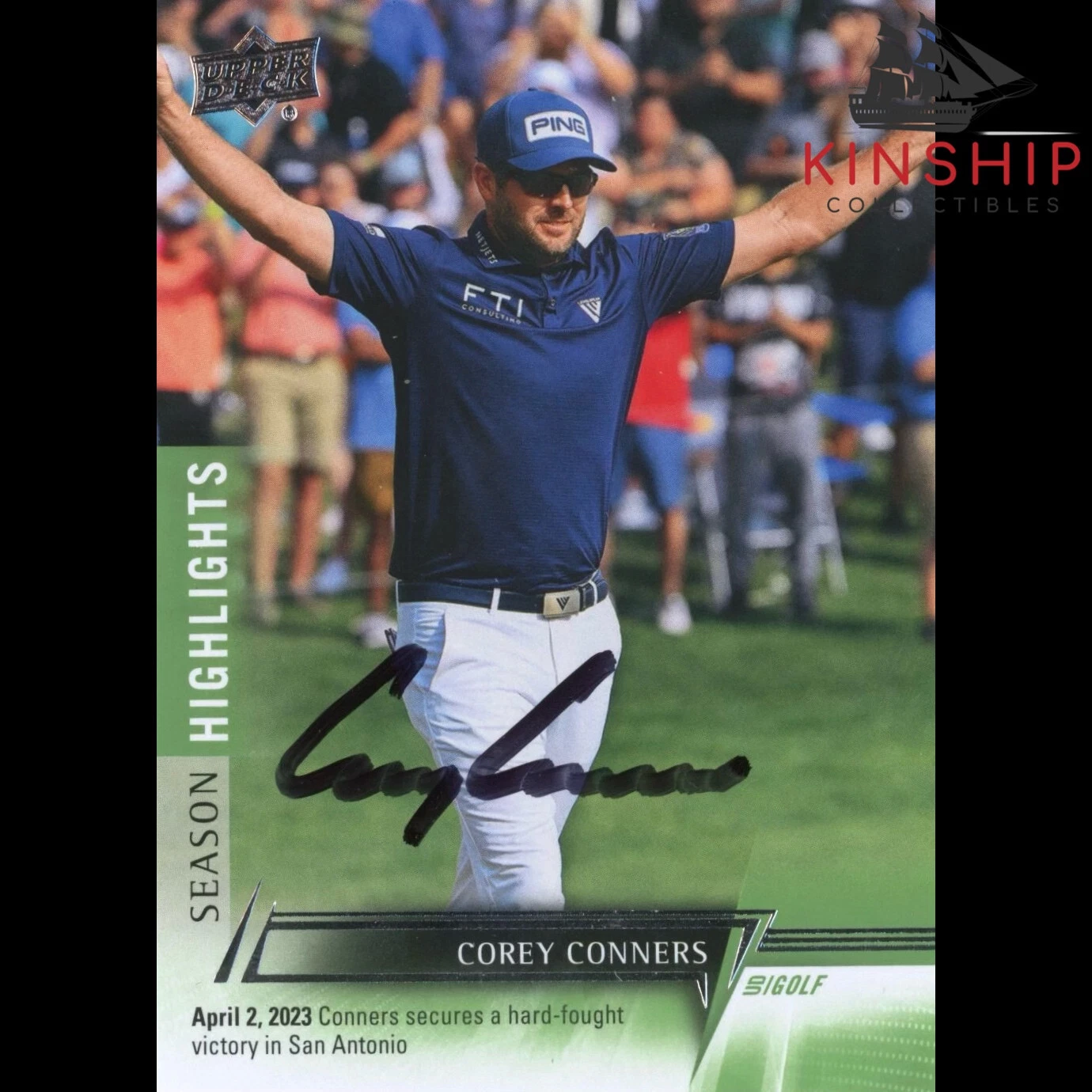 Corey Conners signed 2024 Upper Deck Trading Card PGA Golf Auto R25
