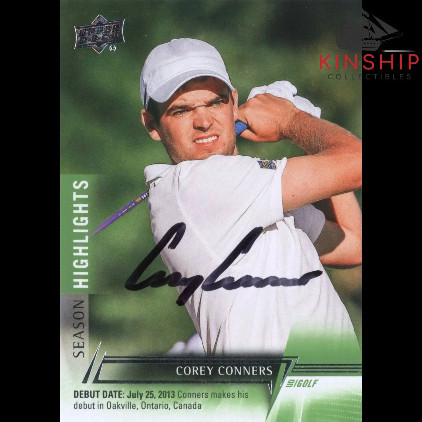 Corey Conners signed 2024 Upper Deck Trading Card PGA Golf Auto R26