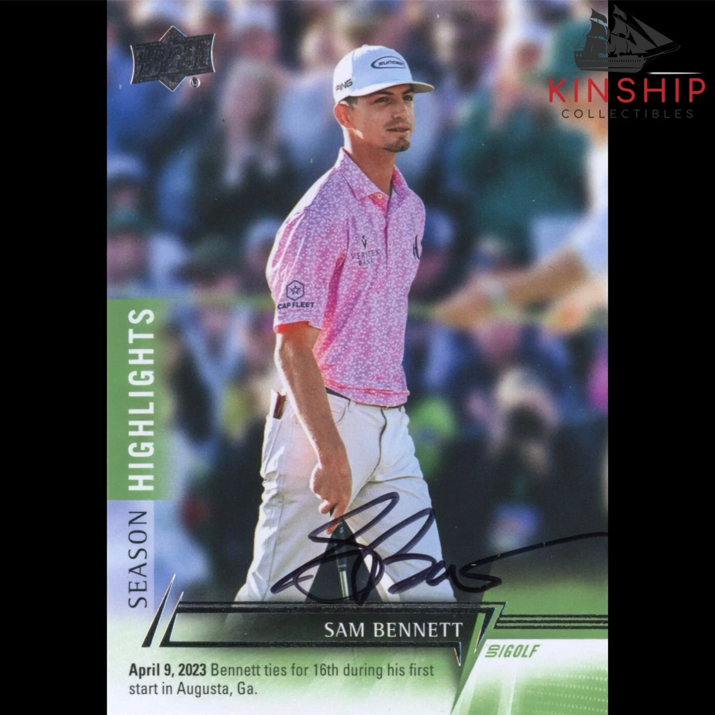 SAM BENNETT SIGNED 2024 UPPER DECK TRADING CARD PGA GOLF AUTO R21 COLLECTIBLE MEMORABILIA