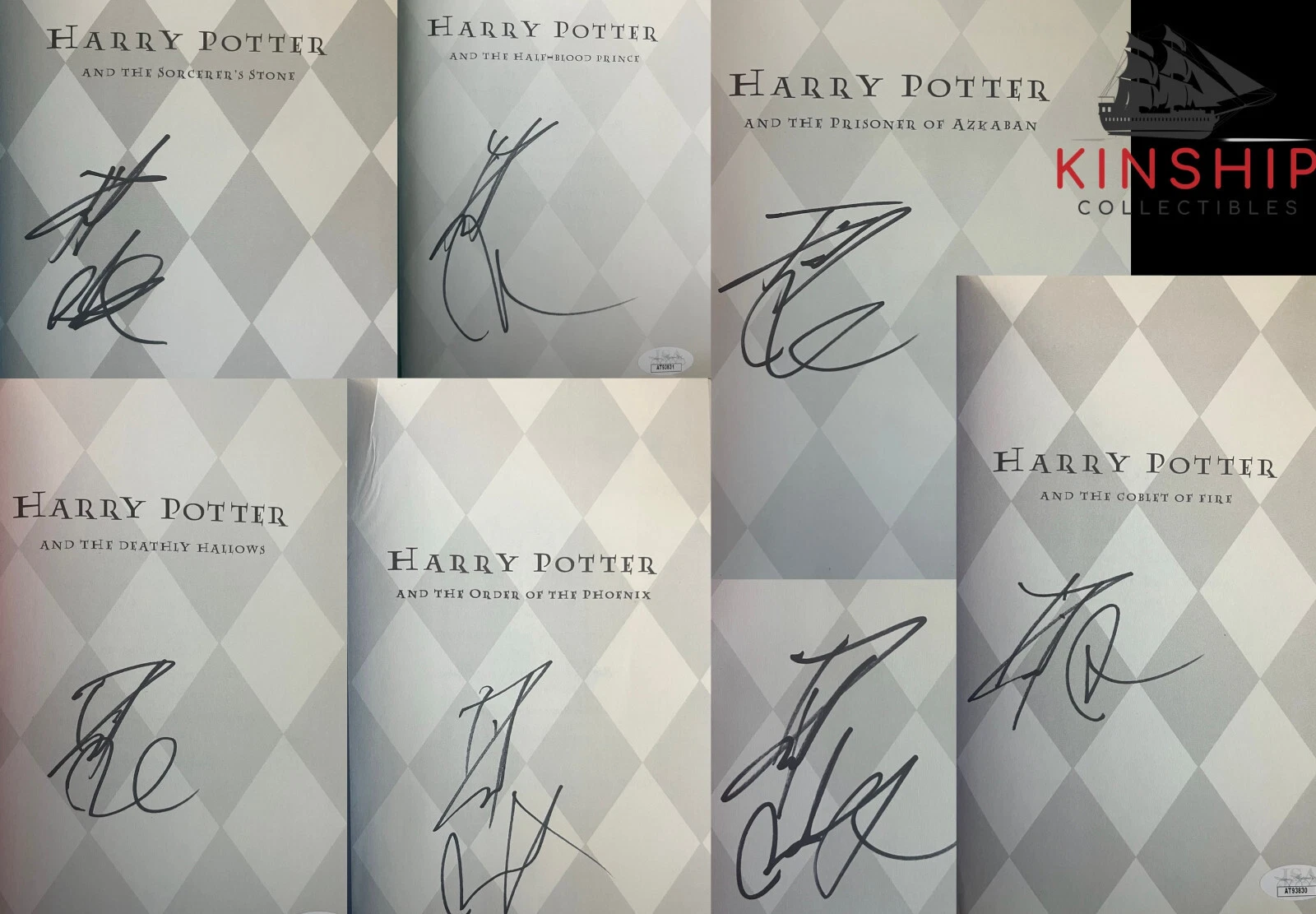 Daniel Radcliffe signed Harry Potter Hard Cover Book Set 1-7 JSA COA Rare Z1767
