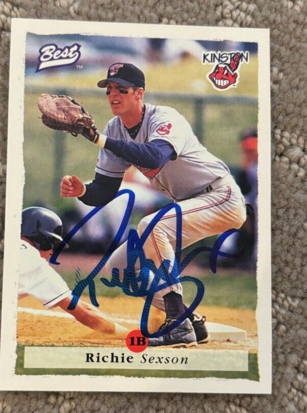 Richie Sexson Cleveland Indians Autographed signed 1995 Best Rookie Card