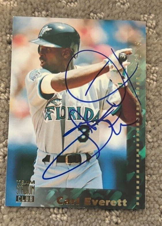 1994 Stadium Club Team #73 Carl Everett signed autographed card Florida Marlins
