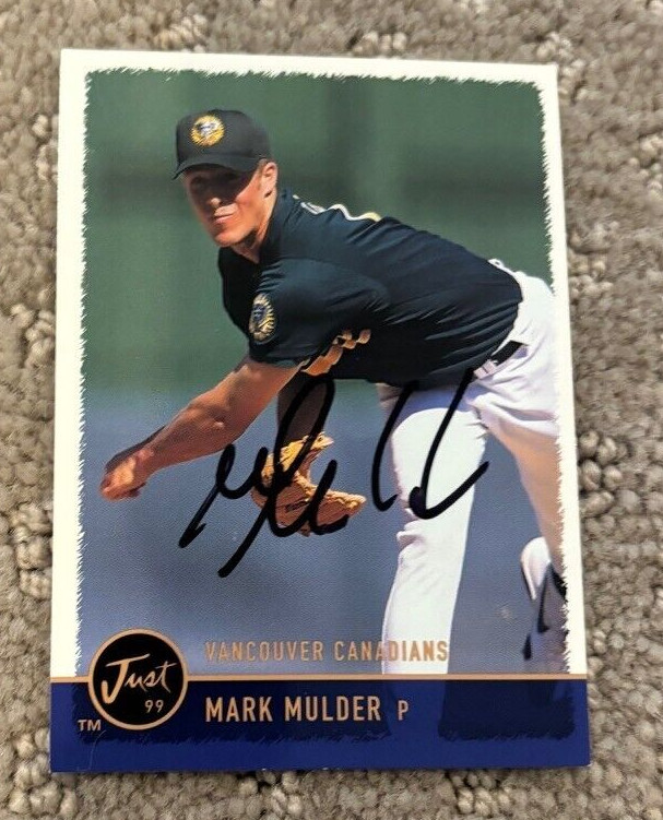 1999 Just Minors #119 Mark Mulder signed autographed card Oakland Athletics