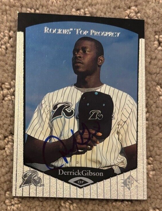 1998 SP Top Prospects #50 Derrick Gibson signed autographed card Rockies