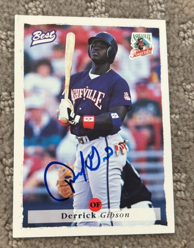Derrick Gibson Signed Autographed 1995 Best #67 Card Asheville Tourists Auto