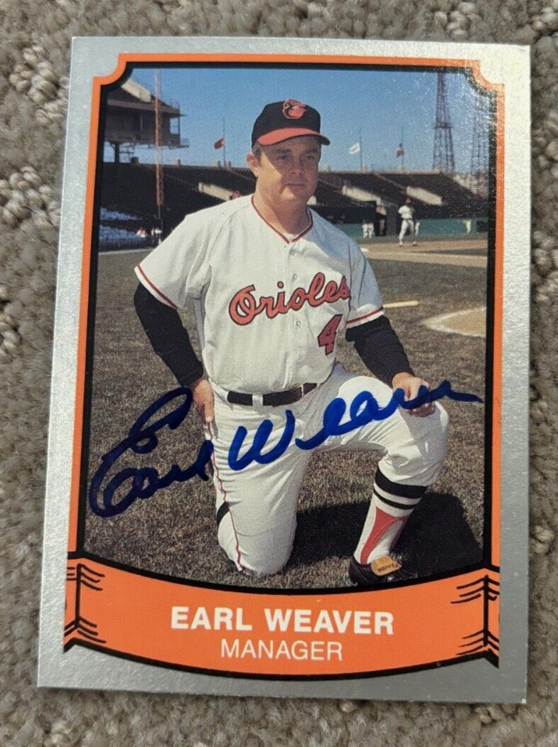 Earl Weaver Autographed Hand Signed 1989 Pacific Card #179 Baltimore Orioles