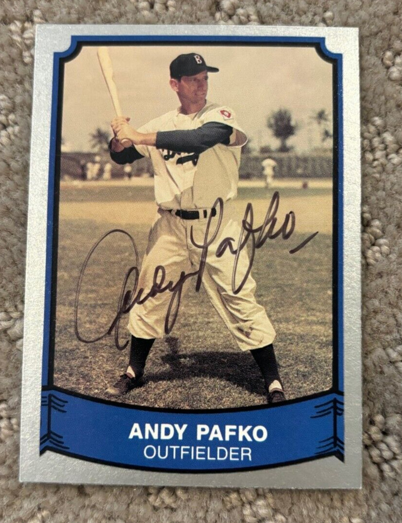 ANDY PAFKO SIGNED Autographed 1989 PACIFIC LEGENDS Card BROOKLYN DODGERS
