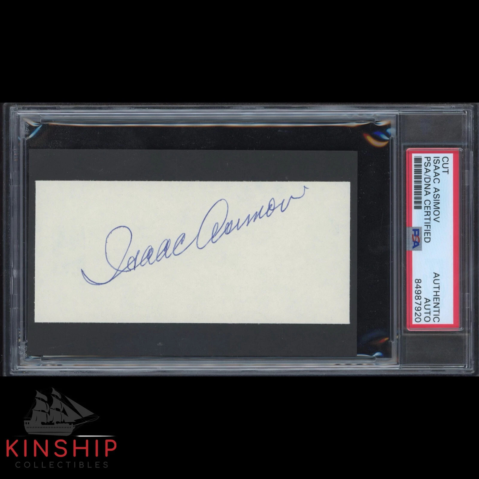 Isaac Asimov signed Cut PSA DNA Slabbed Auto Science Author C2955