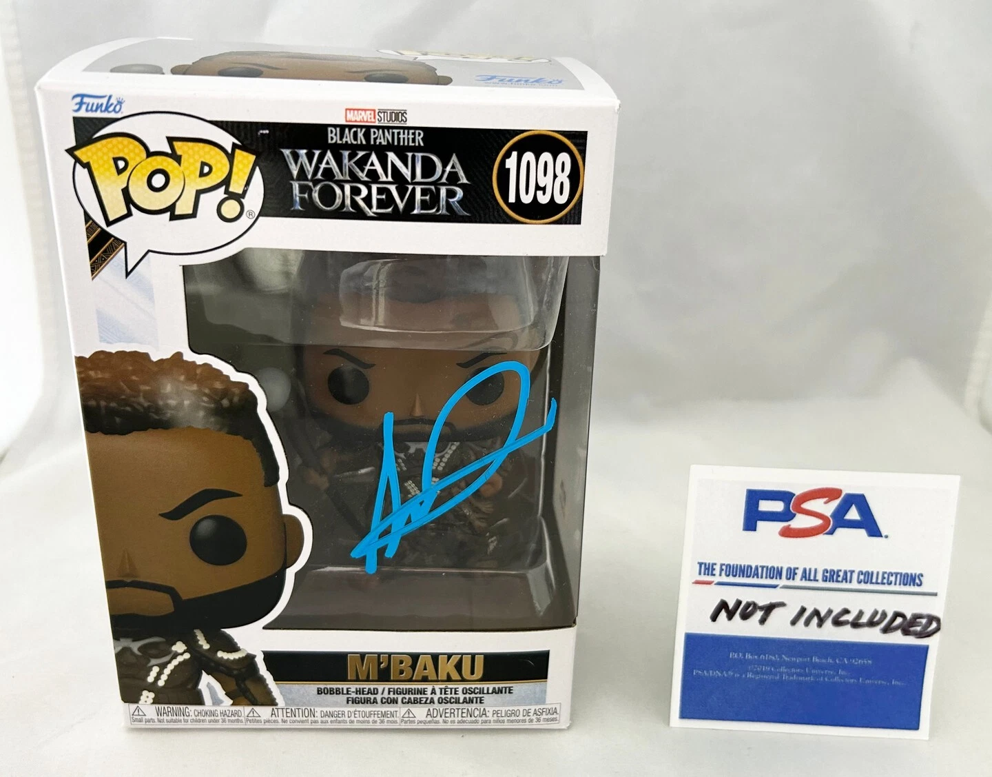 WINSTON DUKE SIGNED FUNKO POP M’BAKU BLACK PANTHER #1098 PSA/DNA COA COLLECTIBLE MEMORABILIA