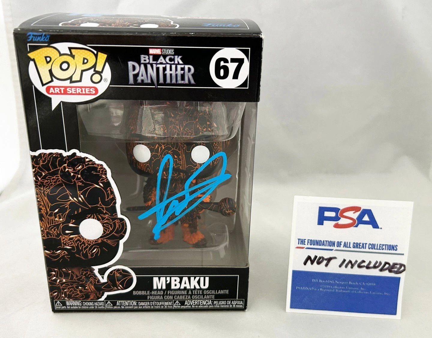 WINSTON DUKE SIGNED FUNKO POP M’BAKU BLACK PANTHER #67 PSA/DNA COA COLLECTIBLE MEMORABILIA