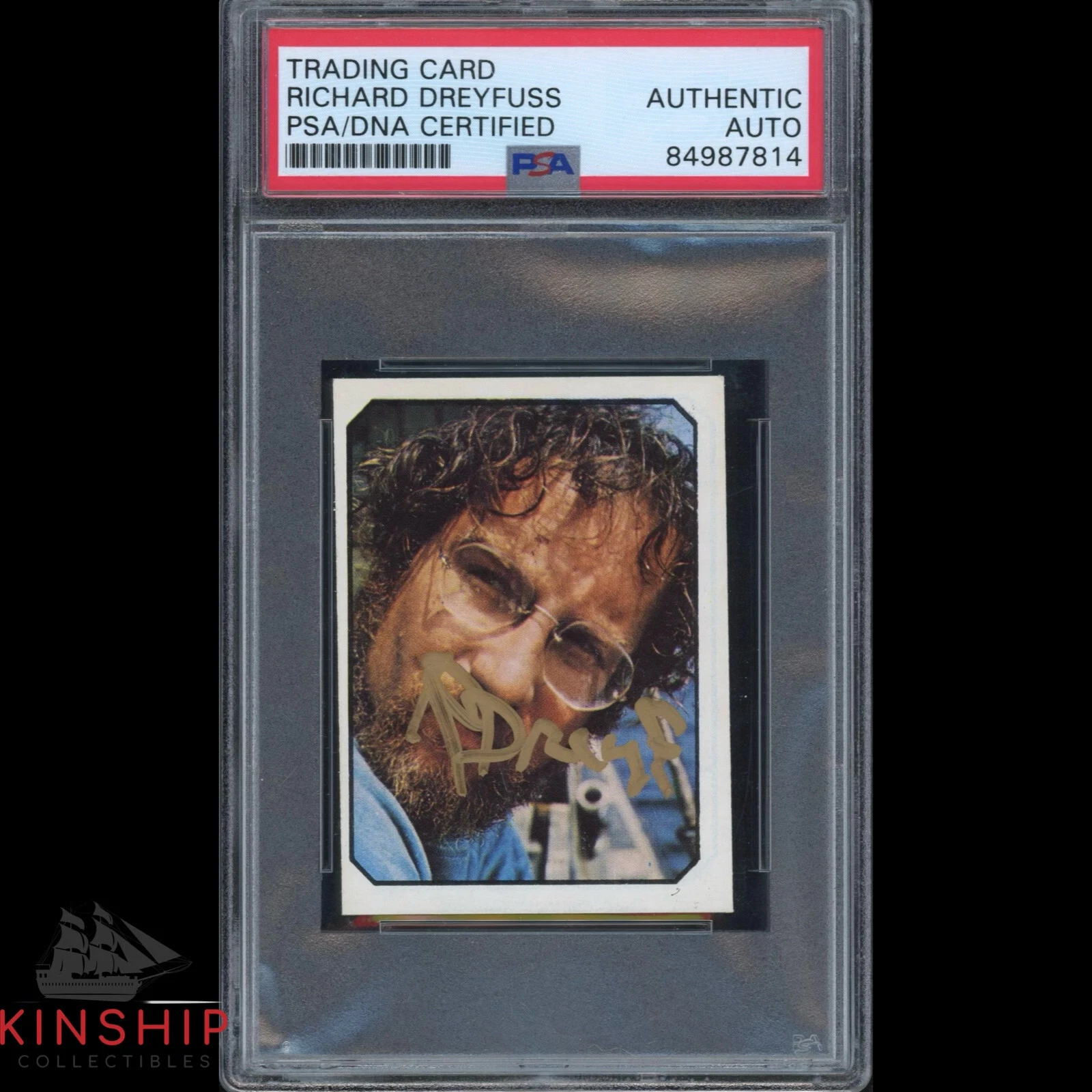 Richard Dreyfuss signed 1976 Fans Rookie Card PSA DNA Slabbed Jaws Auto C2974
