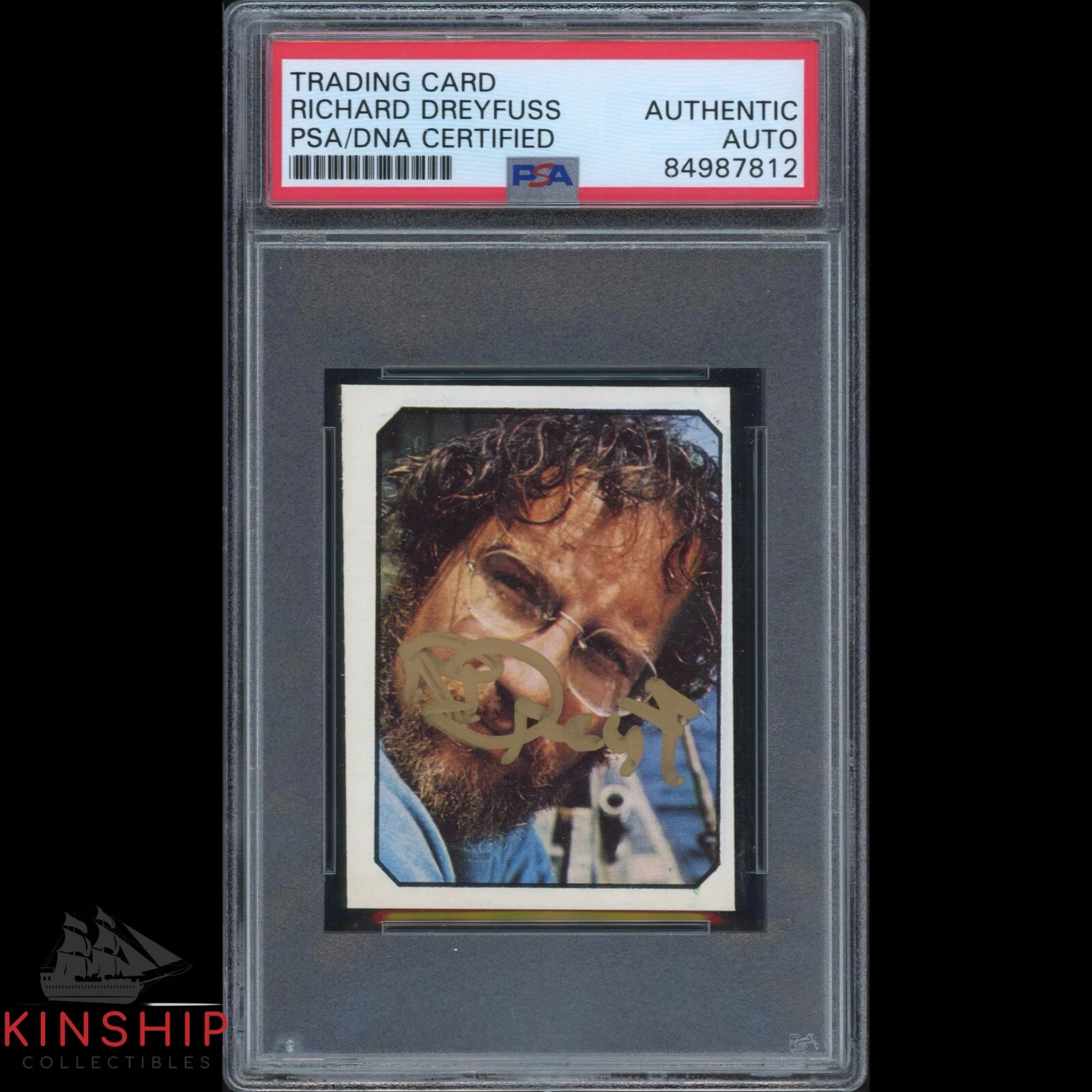 Richard Dreyfuss signed 1976 Fans Rookie Card PSA DNA Slabbed Jaws Auto C2975