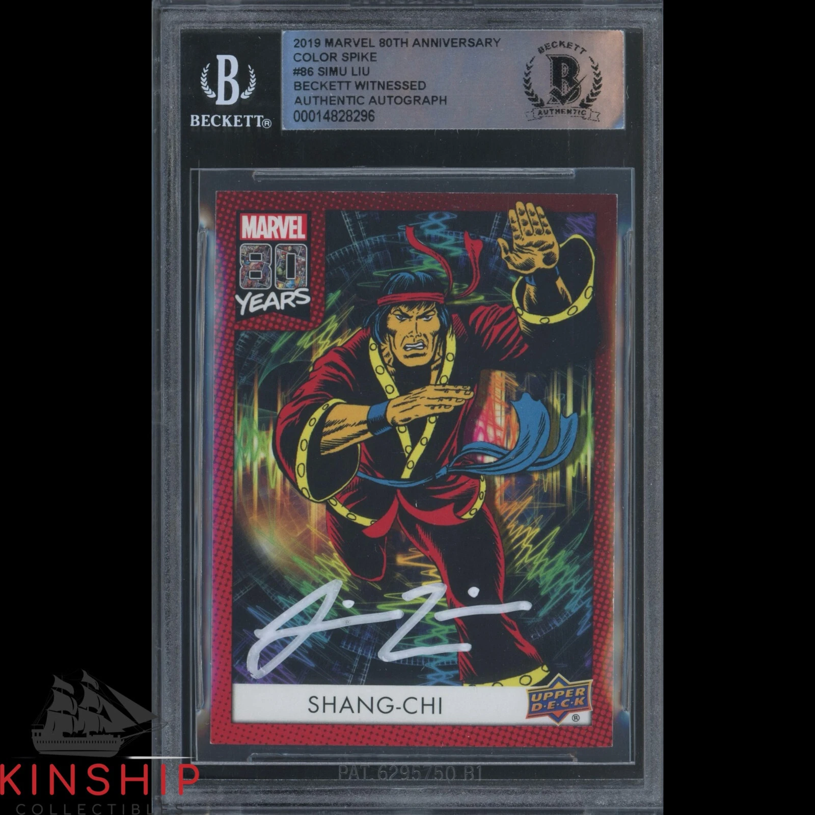 SIMU LIU SIGNED 2019 UPPER DECK MARVEL CARD BECKETT SLAB SHANG-CHI AUTO C2980 COLLECTIBLE MEMORABILIA