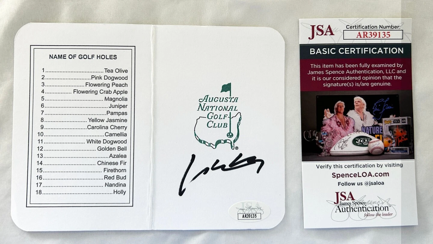 Si Woo Kim Signed Masters ScoreCard JSA COA