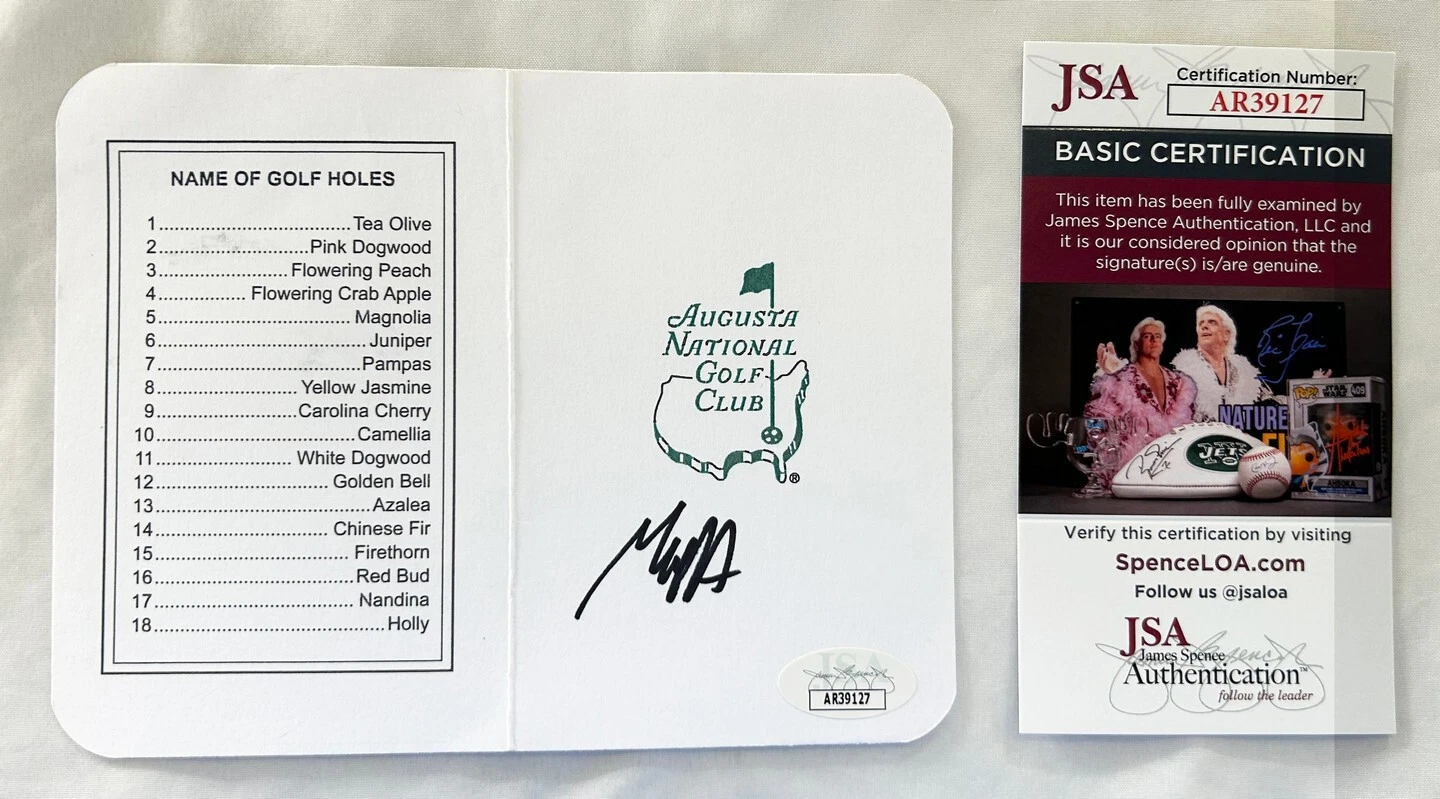 Max Homa Signed Masters ScoreCard JSA COA
